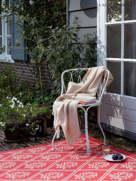Laura Ashley Red Porchester Indoor Outdoor Rug (D70917) | £285 - £569