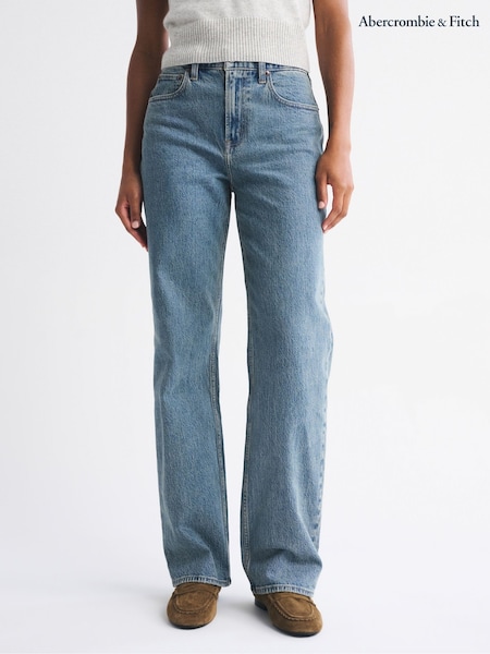 Blue - Abercrombie & Fitch 90s Relaxed Tinted Curvy Denim Jeans