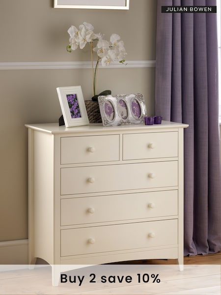 Julian Bowen Stone White Cameo 3 2 Drawer Chest (D71756) | £290