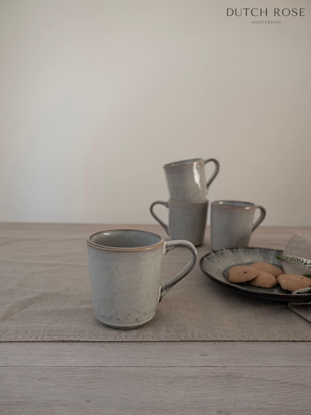 Dutch Rose Set of 4 Cream Mugs (D73531) | £34