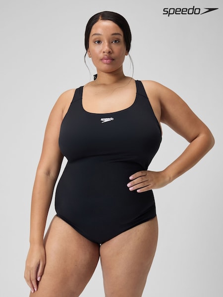 Speedo Black Plus Size Womens Endurance+ Medalist Swimsuit (D74020) | £33