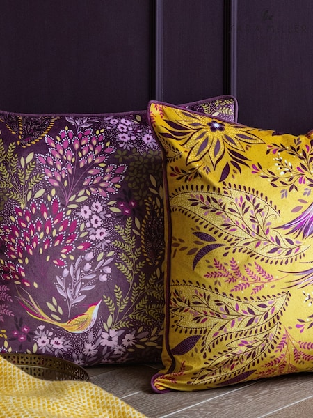 Sara Miller Purple Songbird Cushion (D75155) | £54