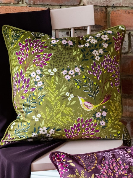 Sara Miller Green Songbird Cushion (D75156) | £54