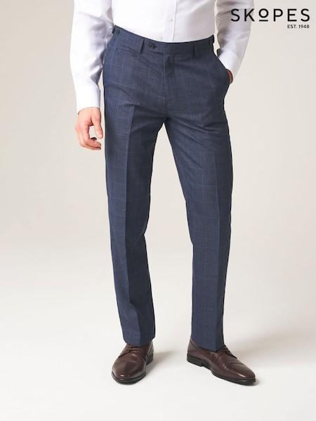 Skopes Blue Tailored Fit Anello Check Suit: Trousers (D75237) | £60