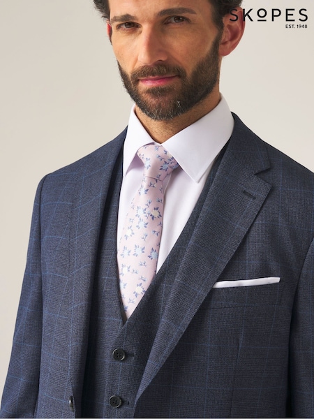 Skopes Blue Tailored Fit Anello Check Suit Jacket (D75239) | £115