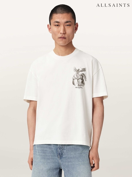 White - Regular Allsaints Seraph Short Sleeve Crew Neck T-shirt