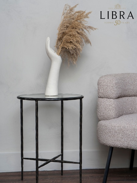 Libra Interiors Bronze Patterdale Glass Top Side Table (D75937) | £250