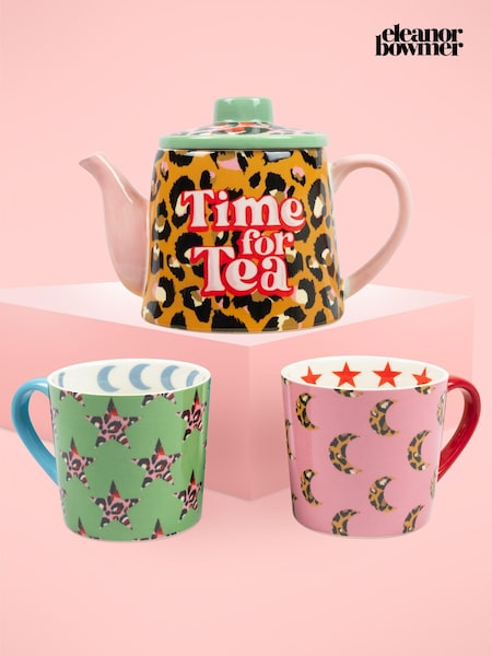 Eleanor Bowmer Leopard Teapot & Set Of Two Mugs (D76788) | £60