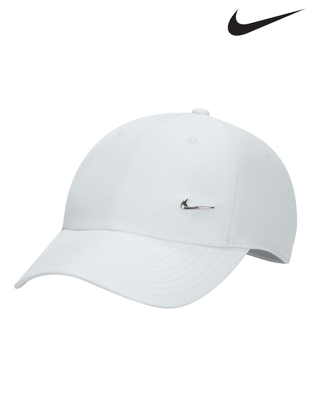 Nike White Dri-FIT Club Unstructured Metal Swoosh Cap (D77138) | £23