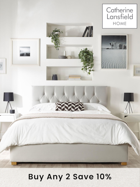 Catherine Lansfield Silver Boutique End Lift Ottoman Storage Bed (D78267) | £595 - £1,095
