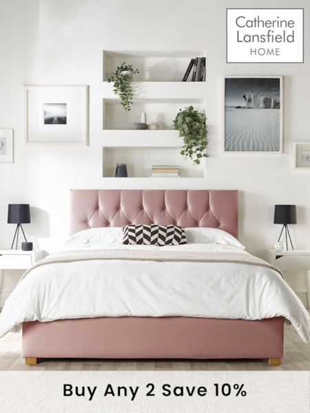Catherine Lansfield Pink Boutique End Lift Ottoman Storage Bed (D78270) | £595 - £1,095
