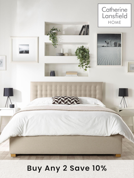 Catherine Lansfield Natural Opulence End Lift Ottoman Storage Bed (D78272) | £595 - £1,095