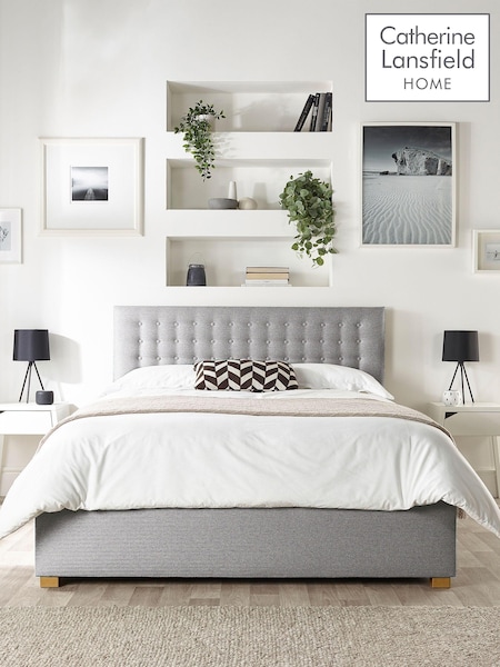 Catherine Lansfield Grey Opulence End Lift Ottoman Storage Bed (D78273) | £595 - £1,095