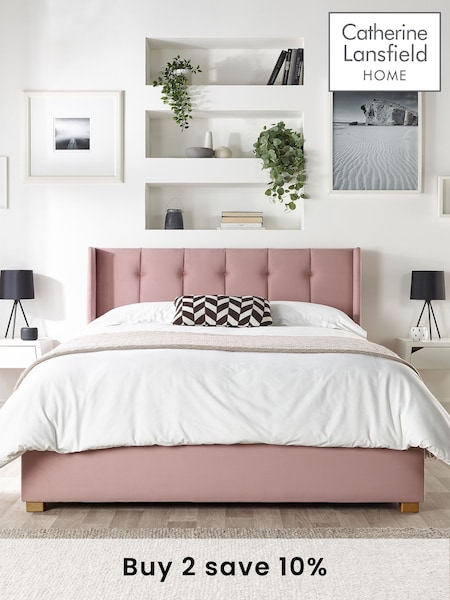 Catherine Lansfield Pink Utopia Wing End Lift Ottoman Storage Bed (D78276) | £575 - £1,095