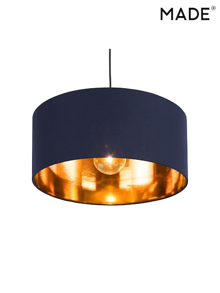 MADE.COM Navy/Copper Oro Pendant Drum Lamp Shade (D78406) | £49