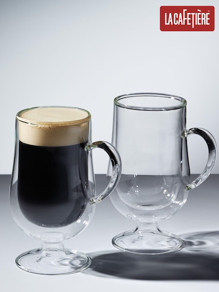 La Cafetière Set of 2 Clear Double Walled Irish Coffee Glasses (D78682) | £21