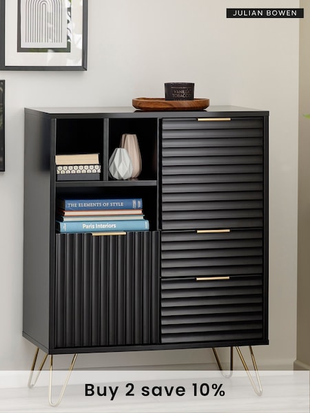 Julian Bowen Black Murano 2 Door 2 Drawer Sideboard (D78796) | £295