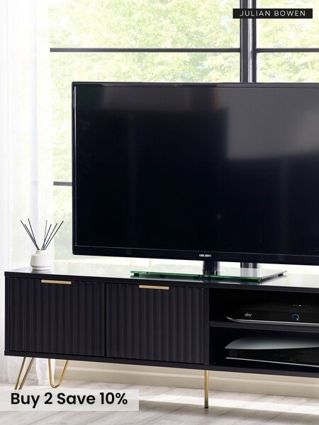 Julian Bowen Black Murano 2 Door TV Unit (D78797) | £290