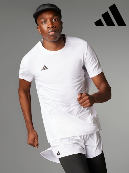adidas White Adizero Essentials Running T-Shirt (D78813) | £25
