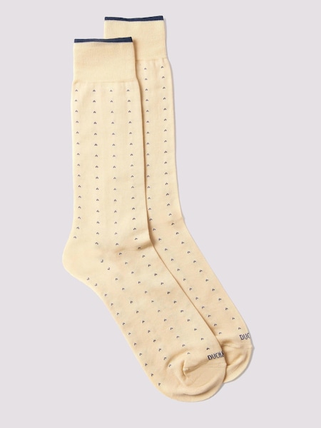 Duchamp Cream Mens Dotted Socks (D79868) | £20