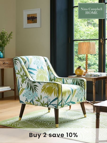 Nina Campbell Nassua Blue Rosebury Accent Chair (D82353) | £350