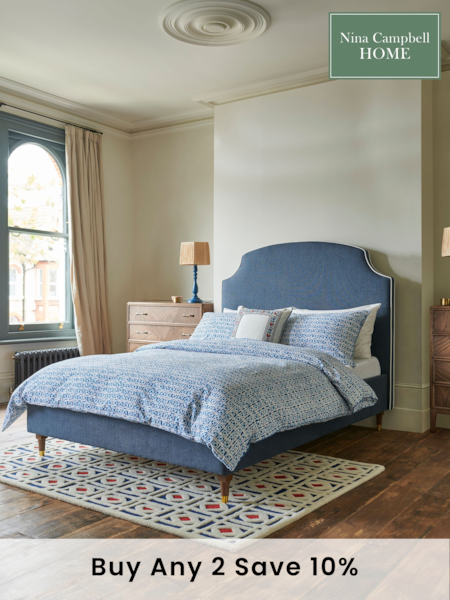 Nina Campbell Clabon Indigo Lowndes Bed Upholstered (D82440) | £550 - £650