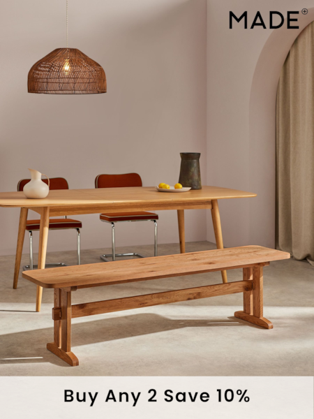 MADE.COM Oak Quinn Dining Bench (D82552) | £349