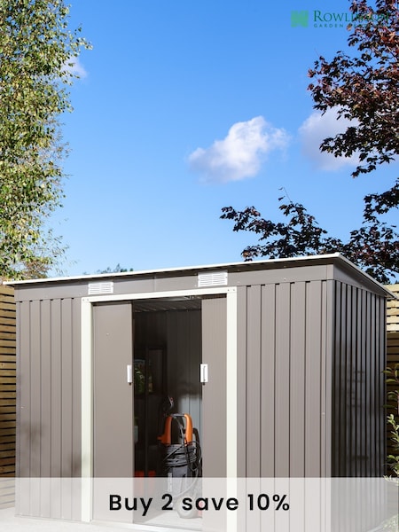 Rowlinson Light Grey Garden Trentvale Metal Pent Shed (D83124) | £385