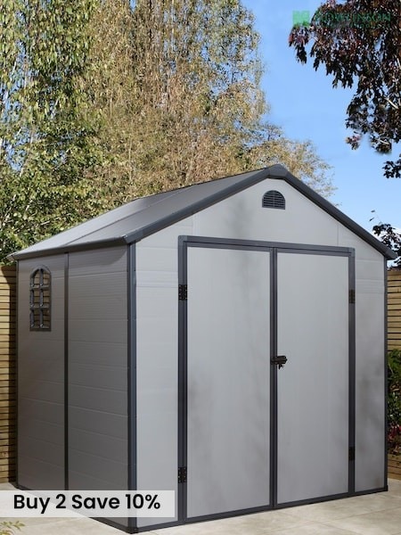 Rowlinson Garden Products Light Grey Airevale Shed 8x6 (D83127) | £780