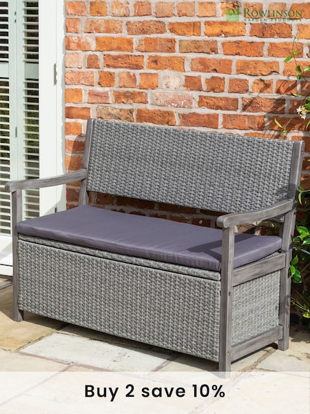Rowlinson Garden Products Grey Alderly Storage Bench (D83193) | £260
