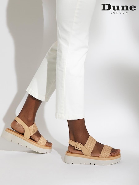 Dune London Brown Lorris Woven Strap Soft Volu Sandals (D83394) | £99