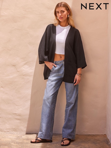 Black 100% Linen Jacket (D83814) | £42
