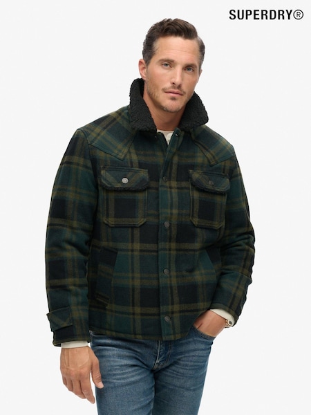 Superdry Green Merchant Wool Chore Coat Jacket (D84915) | £150