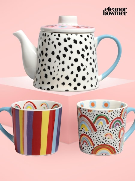 Eleanor Bowmer Rainbow Teapot & Set Of Two Mugs (D85188) | £60
