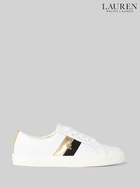 Lauren Ralph Lauren Janson Logo Leather Trainers (D86156) | £109