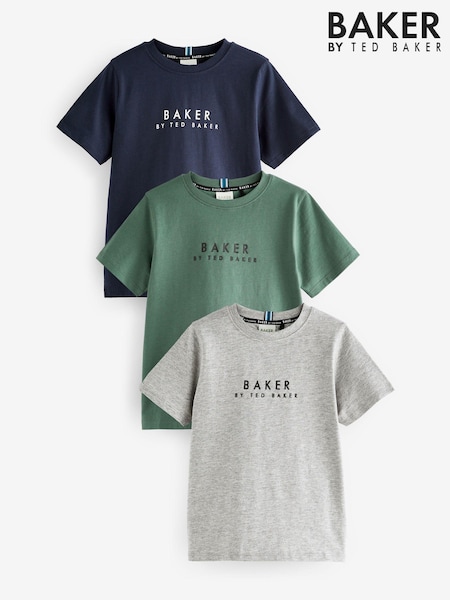 Baker by Ted Baker 100% Cotton T-Shirts 3 Pack (D86949) | £30 - £34