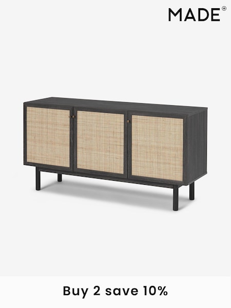 MADE.COM Black Pavia Rattan Large Sideboard (D86957) | £375