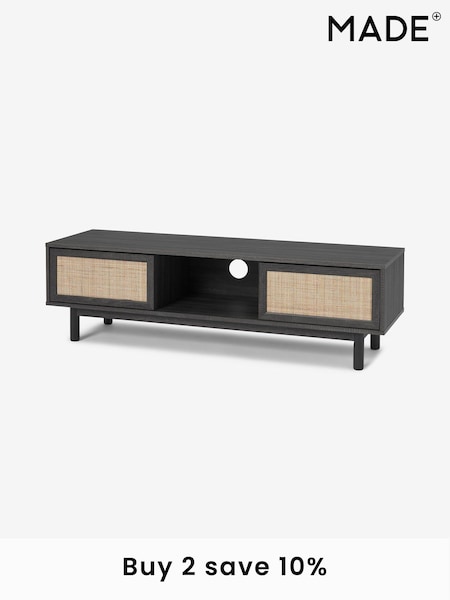 MADE.COM Black Pavia Wide Rattan TV Unit (D86961) | £249
