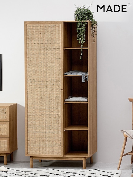 MADE.COM Oak Effect Pavia Rattan Double Wardrobe (D86985) | £499
