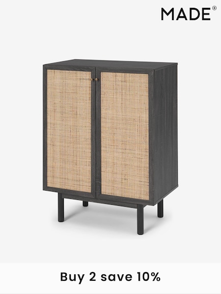 MADE.COM Black Pavia Rattan Compact Highboard (D86996) | £299