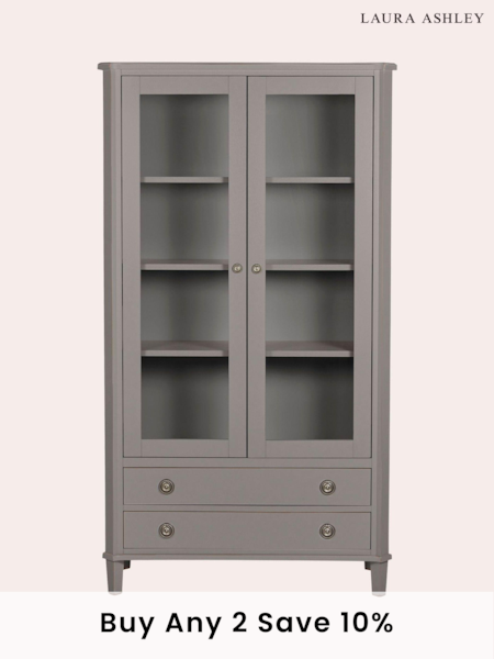 Laura Ashley Light Grey Henshaw 2 Door 2 Drawer Display Unit (D87235) | £1,375