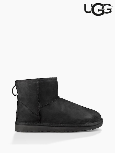 UGG Black Classic Mini Leather Boots (D87266) | £175