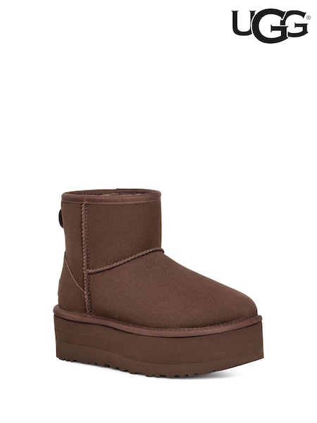 UGG Light Brown Classic Mini Platform Boots (D87272) | £175