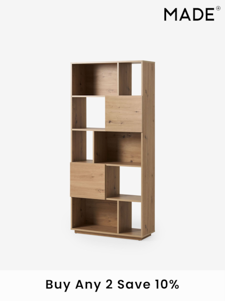 MADE.COM Distressed Oak Effect Hopkins Narrow Bookcase (D87331) | £299