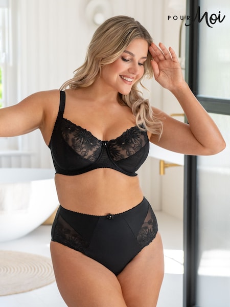 Pour Moi Black Chrome High Waist St Tropez Knickers (D87509) | £16