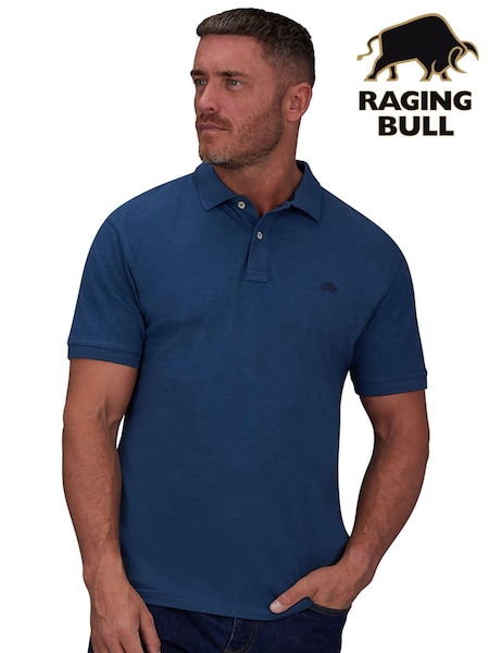 Raging Bull Blue Classic Organic Polo (D87703) | £49 - £54
