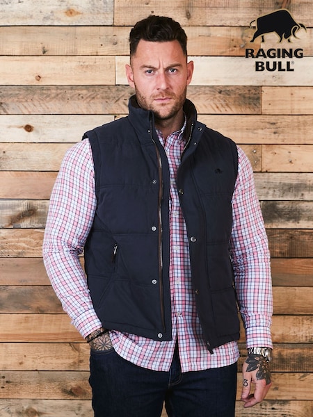 Raging Bull Blue Classic Padded Gilet (D87706) | £99 - £114
