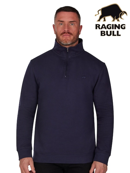 Raging Bull 100% Cotton Classic Quarter Zip Jumper (D87713) | £69 - £79