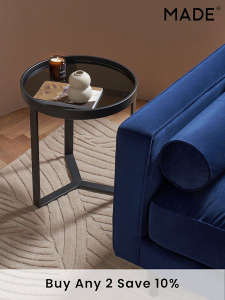 MADE.COM Black/Grey Glass Aula Side Table (D87772) | £219