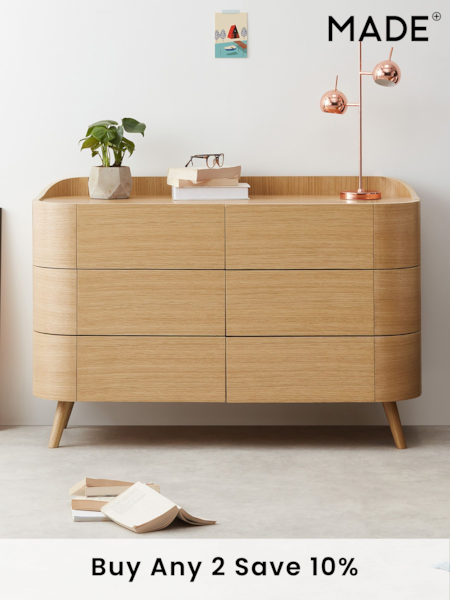 MADE.COM Oak Odie 6 Drawer Chest of Drawers (D87780) | £1,199